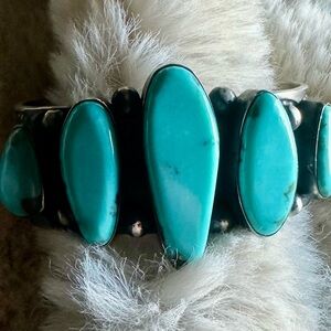 Navajo Made Chimney Butte Turquoise Cuff
